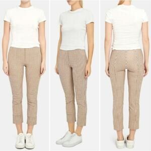 Theory Check Pattern Pants in Grid Stretch Cotton